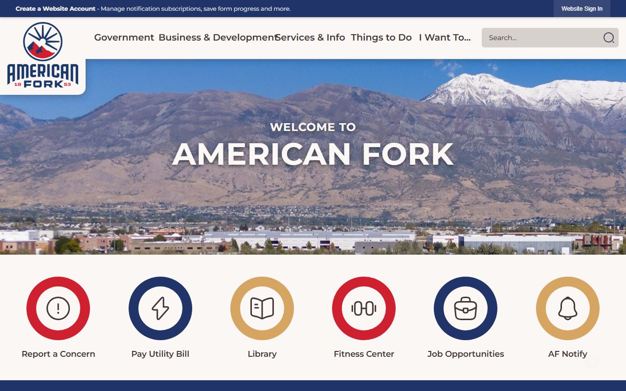 American Fork City official website American Fork property tax records