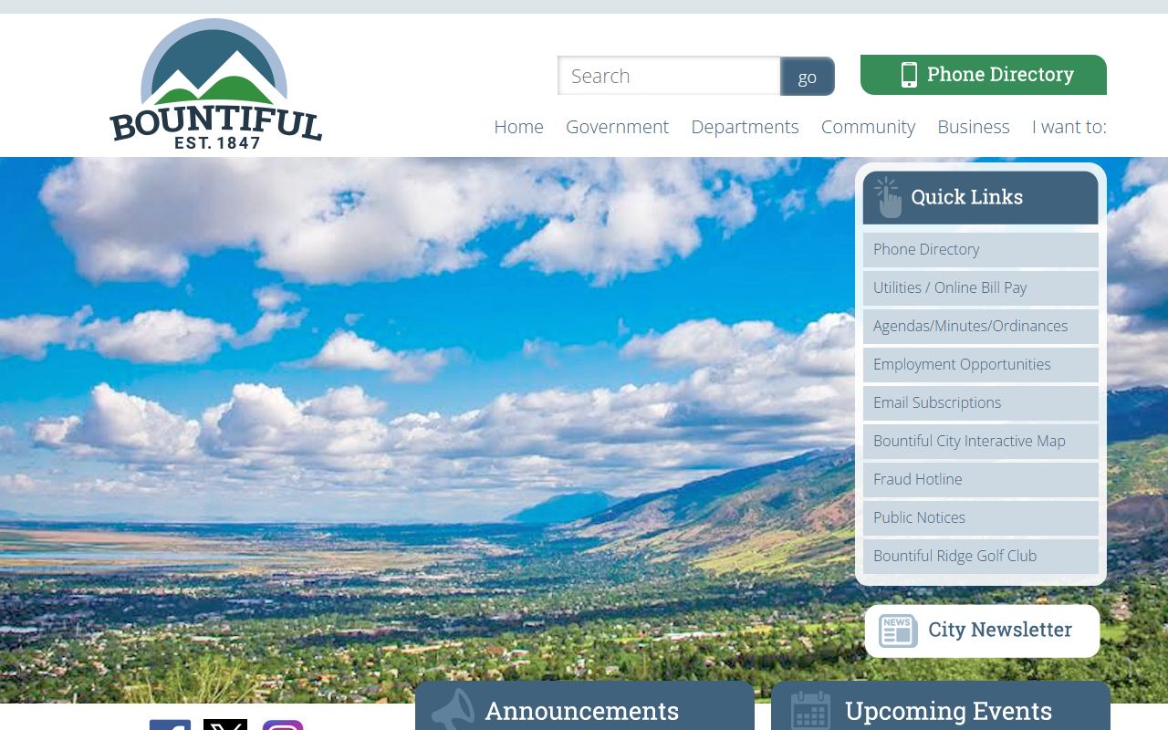 Bountiful City official website Bountiful property tax records