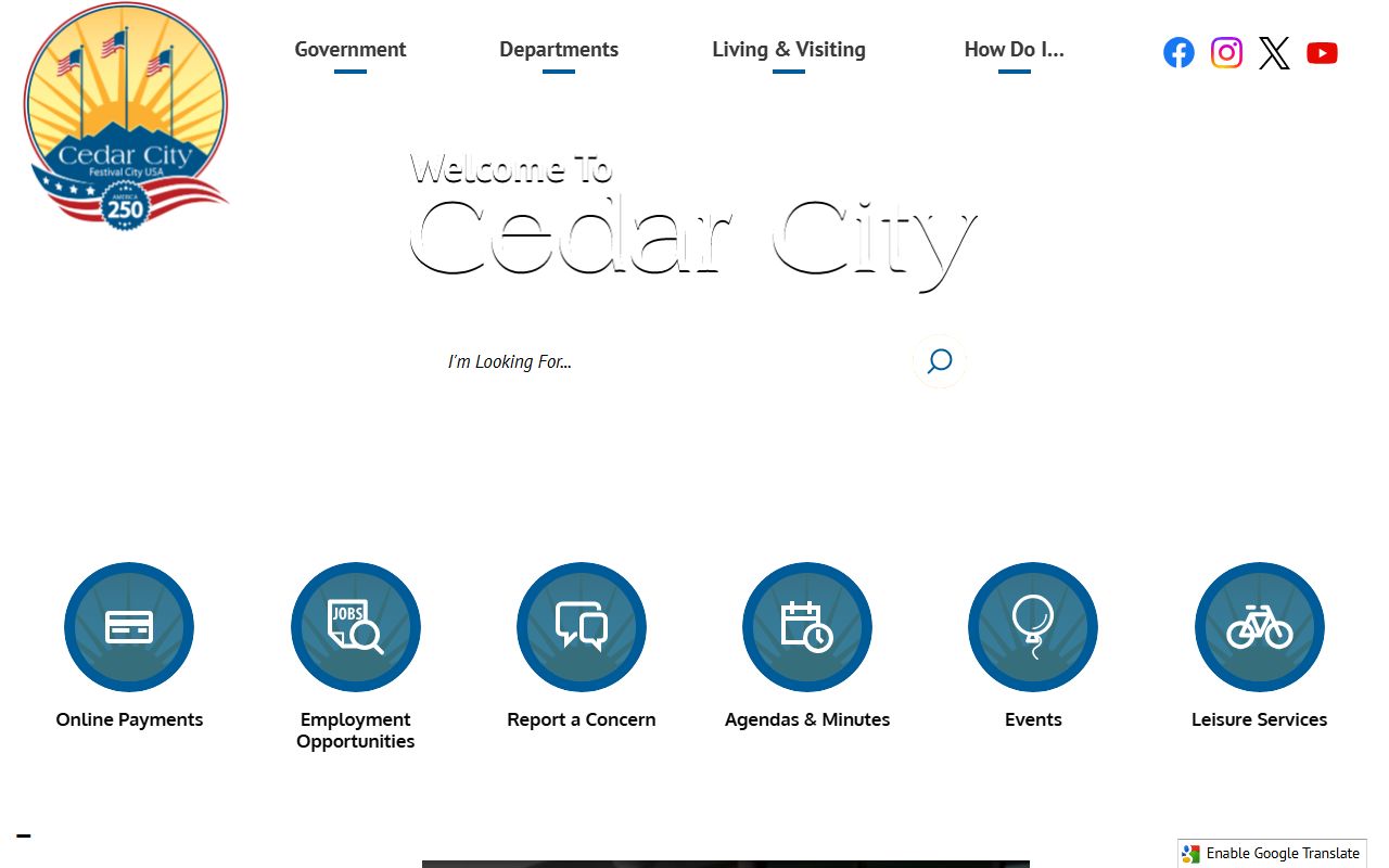 Cedar City official website Cedar City property tax records
