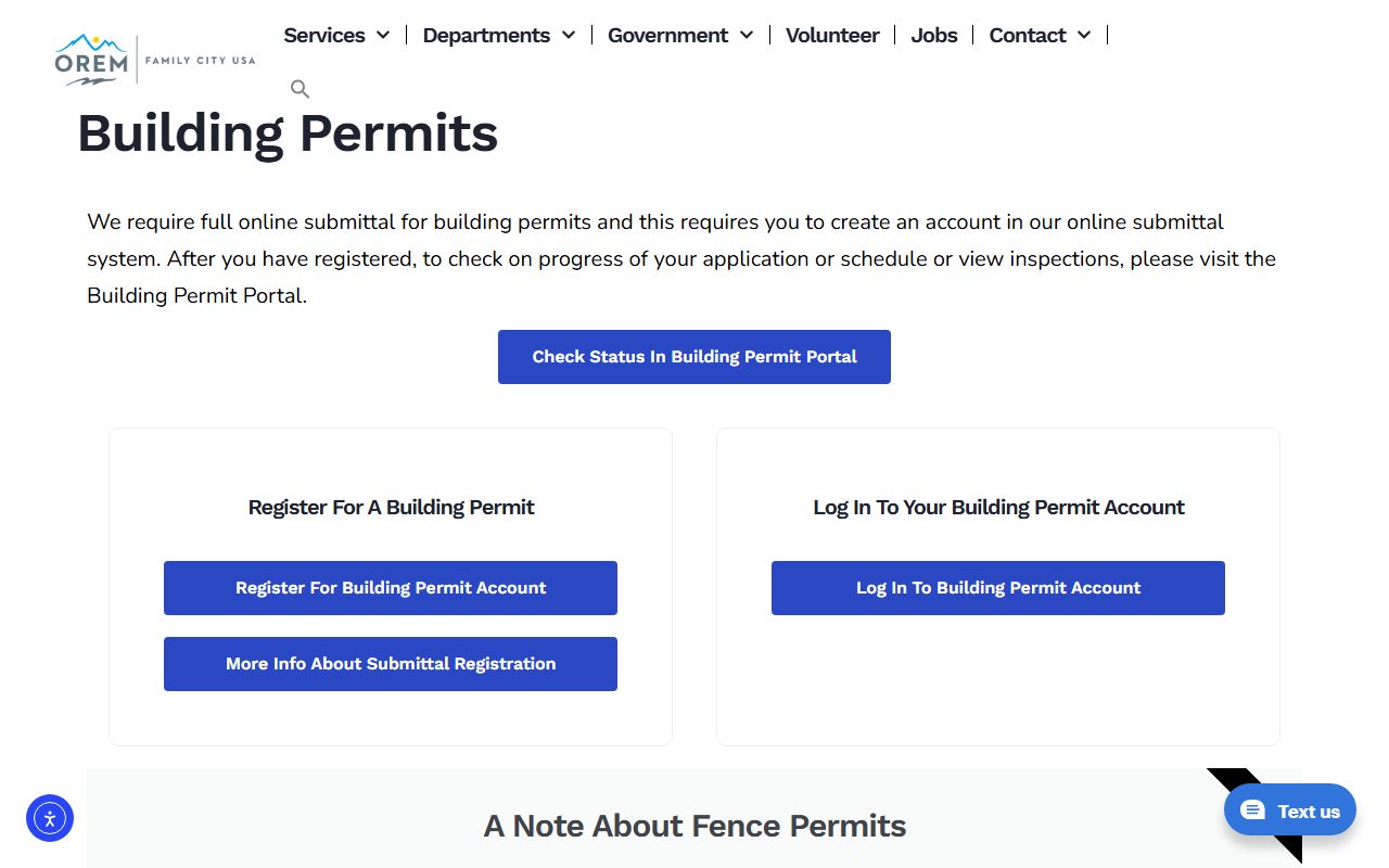Orem Building Department for property tax records