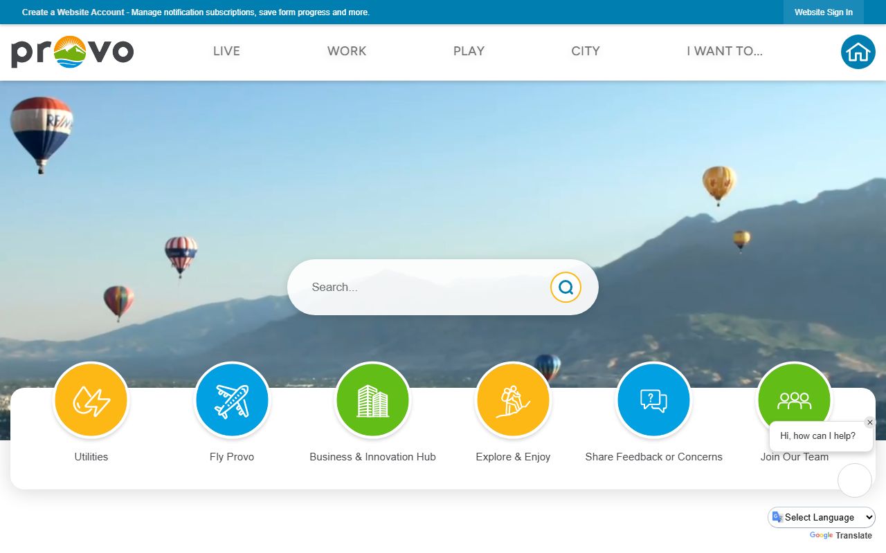 Provo City official website for property tax records