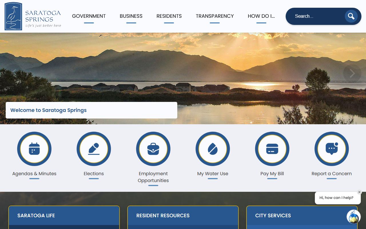 Saratoga Springs city website for property tax records reference