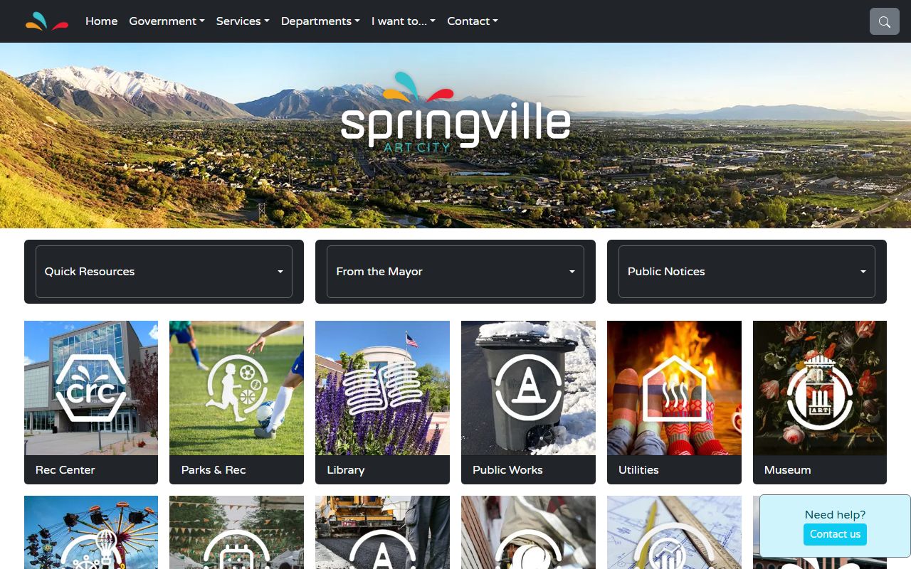 Springville City official website Springville property tax records