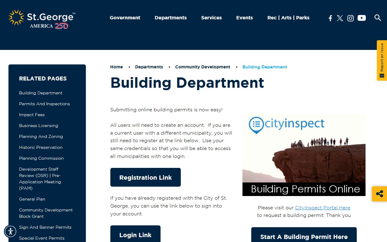 St. George Building Department for property tax records