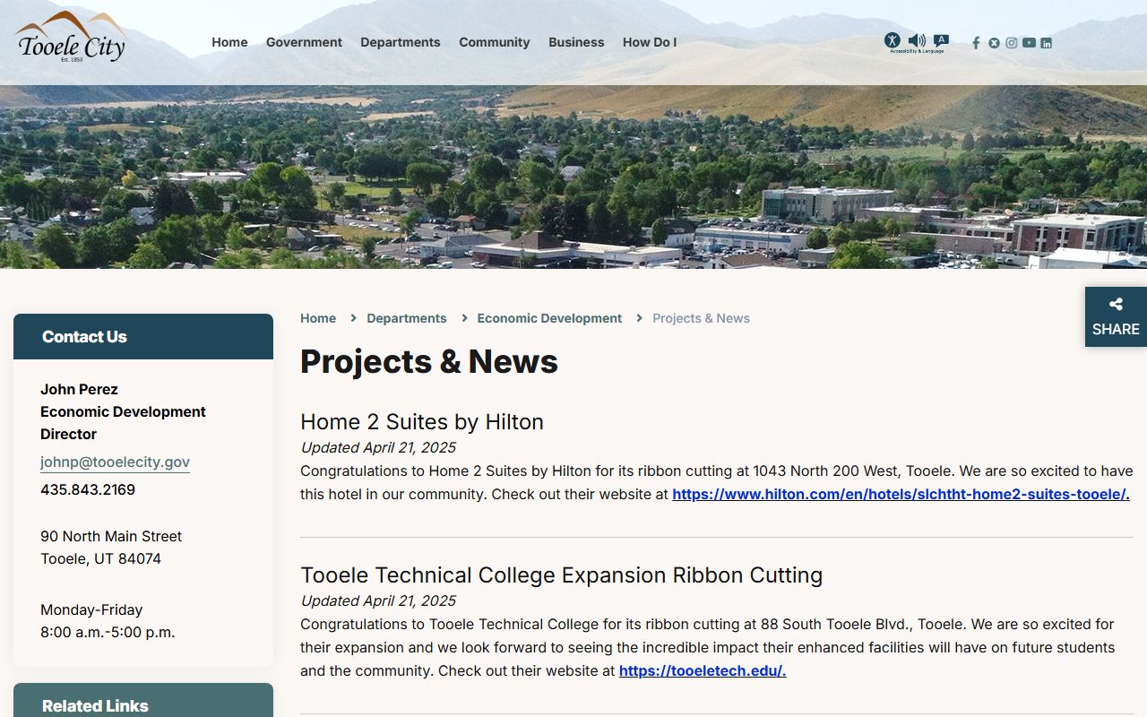 Tooele City development services Tooele property tax records