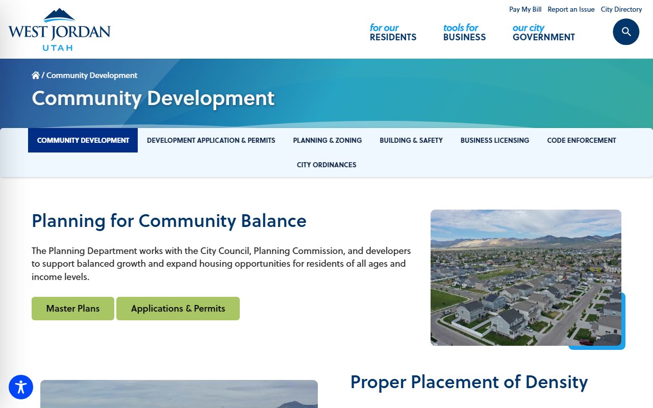 West Jordan development services for property tax records