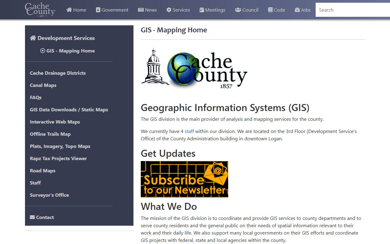 Cache County GIS parcel mapping for property tax records
