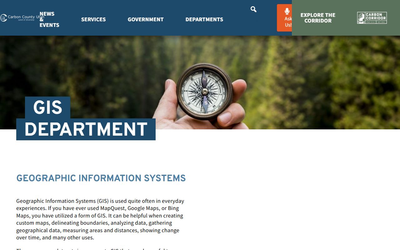 Carbon County GIS mapping system for property parcel data