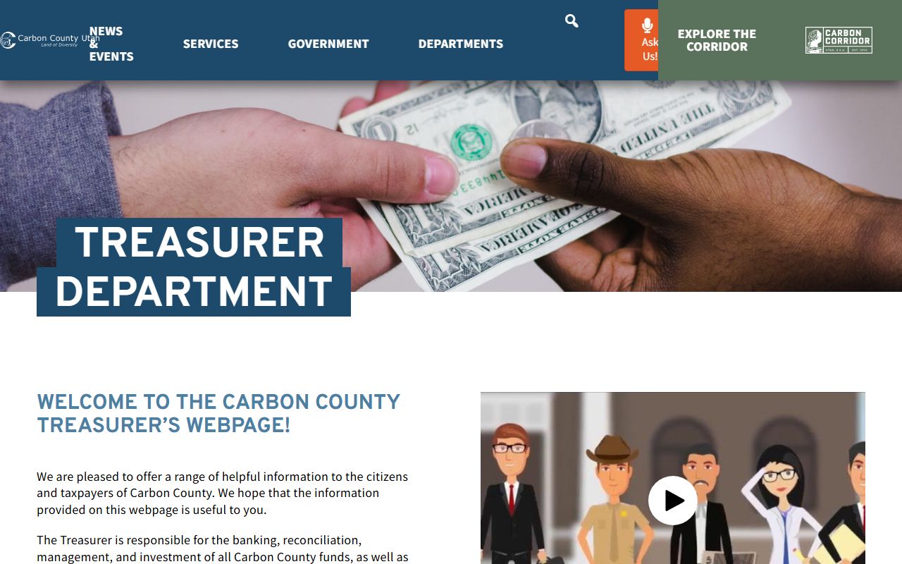 Carbon County Treasurer office for property tax billing and payment