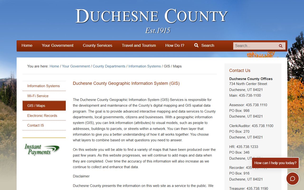 Duchesne County GIS map for property tax records and parcel data