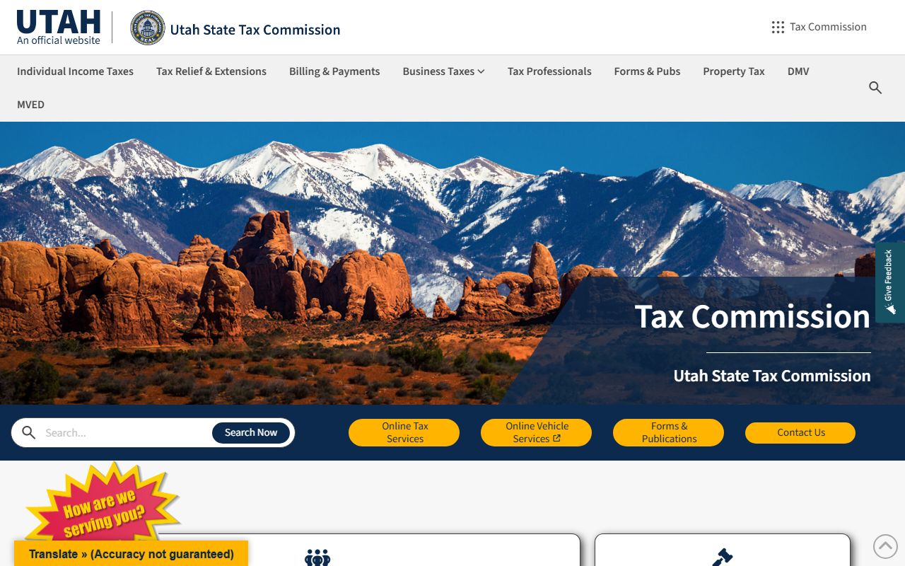 Utah State Tax Commission main website for property tax records and administration